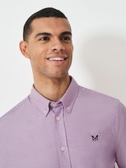 Crew Clothing Company Pink Short Sleeve 100% Cotton Oxford Shirt - Image 4 of 5