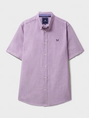 Crew Clothing Company Pink Short Sleeve 100% Cotton Oxford Shirt - Image 5 of 5
