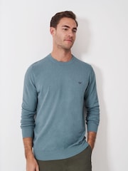 Crew Clothing Company Blue Cotton and Linen T-Shirt - Image 1 of 5