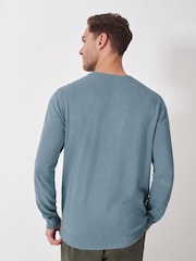 Crew Clothing Company Blue Cotton and Linen T-Shirt - Image 2 of 5