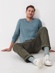 Crew Clothing Company Blue Cotton and Linen T-Shirt - Image 3 of 5