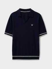 Crew Clothing Company Blue Johnny Collar Polo Shirt - Image 8 of 8