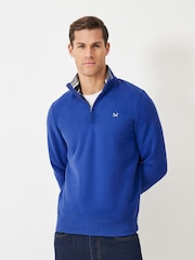 Crew Clothing Company Blue Classic Half Zip Sweatshirt - Image 1 of 5