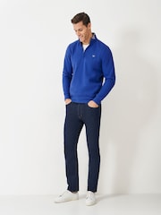 Crew Clothing Company Blue Classic Half Zip Sweatshirt - Image 3 of 5