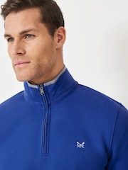Crew Clothing Company Blue Classic Half Zip Sweatshirt - Image 4 of 5