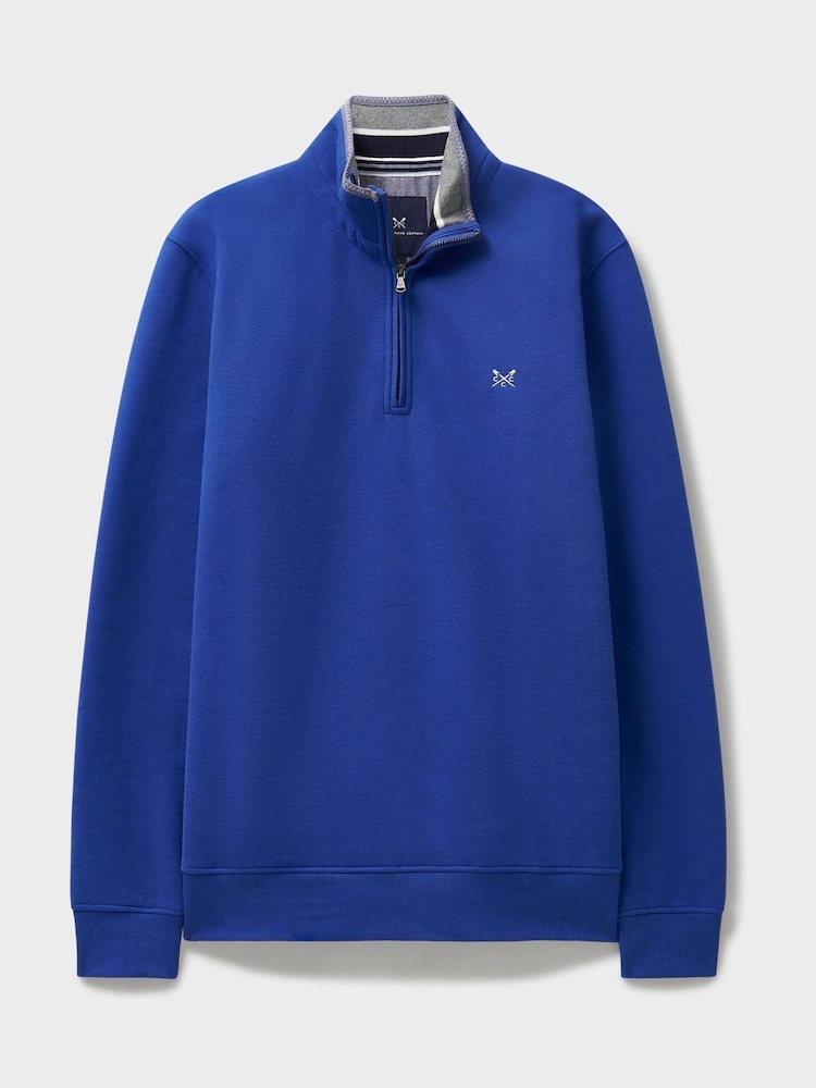 Crew Clothing Company Blue Classic Half Zip Sweatshirt - Image 5 of 5