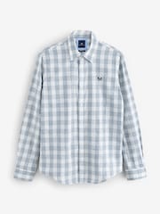 Crew Clothing Company Blue Long Sleeve Linen Basket Weave Shirt - Image 1 of 1