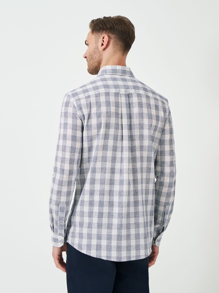 Crew Clothing Company Long Sleeve Linen Basket Weave Shirt - Изображение 2 из 5