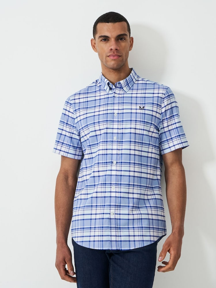 Crew Clothing Company Short Sleeve 100% Cotton Oxford Check Shirt - Изображение 1 из 5