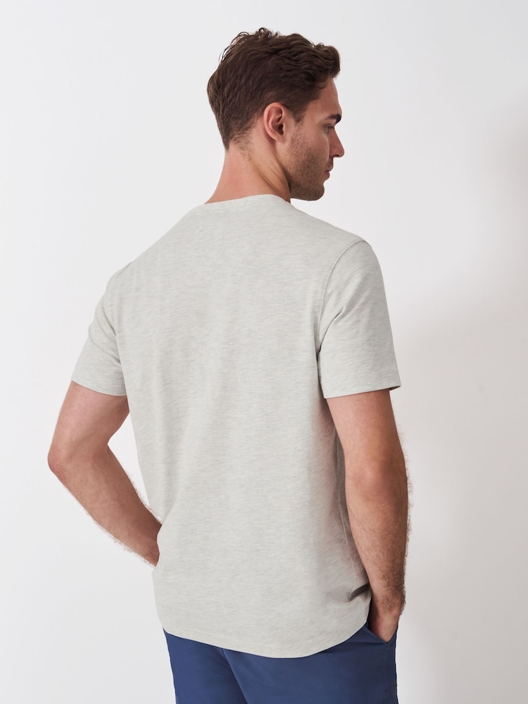 Crew Clothing Company Grey Crew Classic 100% Cotton T-Shirt - Image 2 of 5