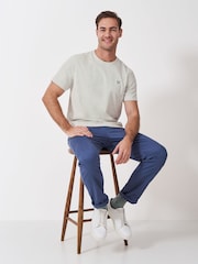 Crew Clothing Company Grey Crew Classic 100% Cotton T-Shirt - Image 3 of 5