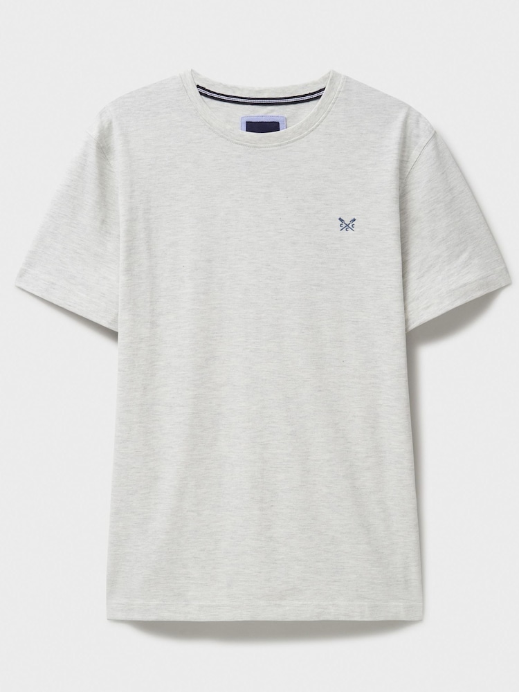 Crew Clothing Company Grey Crew Classic 100% Cotton T-Shirt - Image 5 of 5