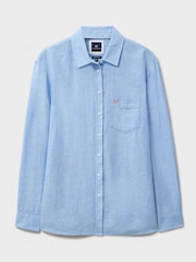 Crew Clothing Company Blue Linen Blend Shirt - Image 5 of 5