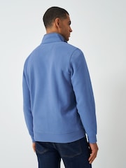Crew Clothing Blue Classic Quarter Zip Sweatshirt - Image 2 of 5
