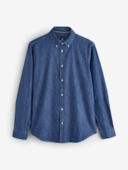 Crew Clothing Company Blue Washed Denim 100% Cotton Overshirt - Image 1 of 1
