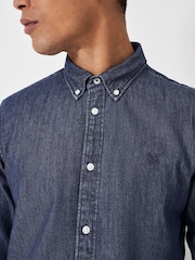 Crew Clothing Company Washed Denim 100% Cotton Overshirt - صورة 4 من 5