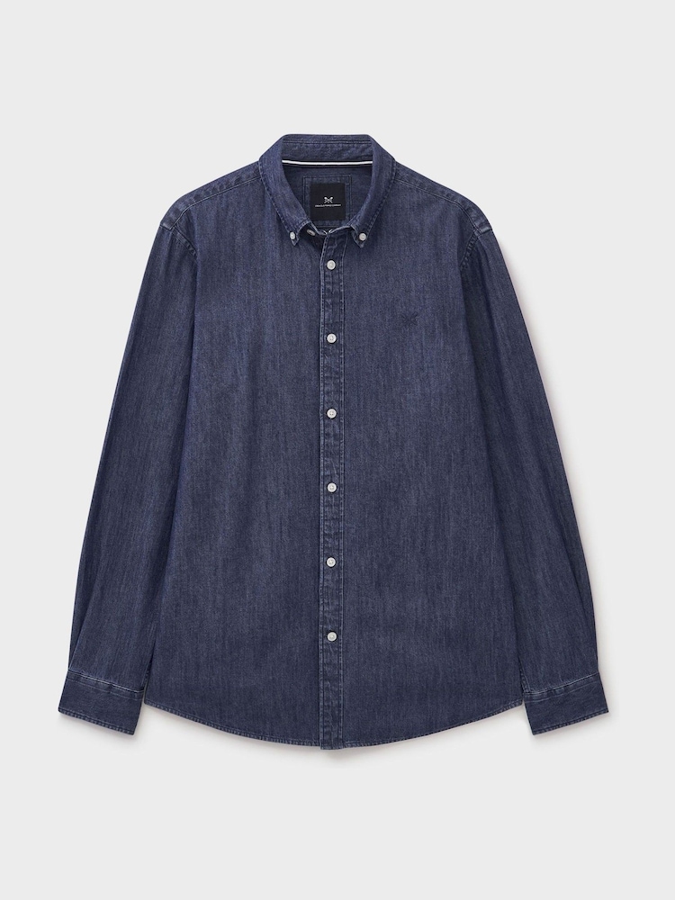 Crew Clothing Company Washed Denim 100% Cotton Overshirt - صورة 5 من 5