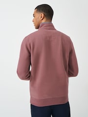 Crew Clothing Pink Classic Quarter Zip Sweatshirt - Image 2 of 5