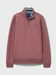 Crew Clothing Pink Classic Quarter Zip Sweatshirt - Image 5 of 5