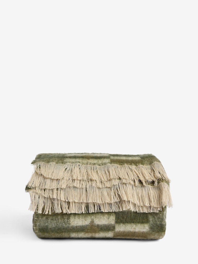 French Connection Green Kindred Brushed Throw - Image 3 of 3