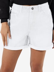 NOISY MAY White Relaxed Fit Denim Shorts - Image 4 of 5