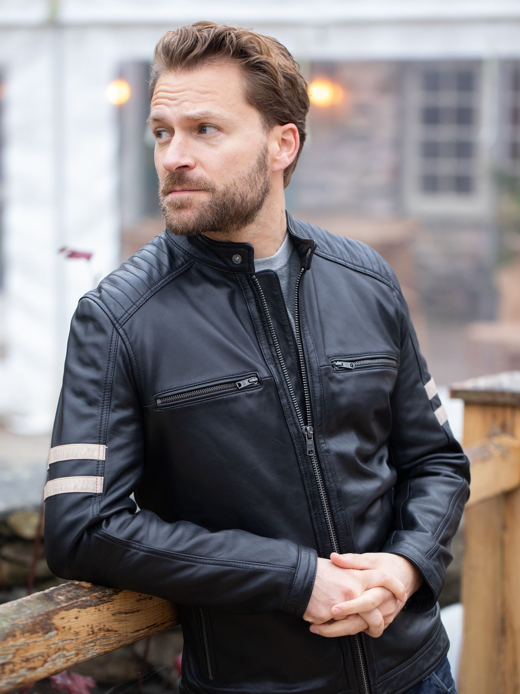 Buy Lakeland Leather Black Charlie II Racer Jacket from Next USA