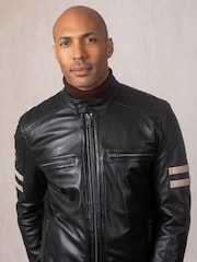 Lakeland Leather Black Charlie II Racer Jacket - Image 7 of 8