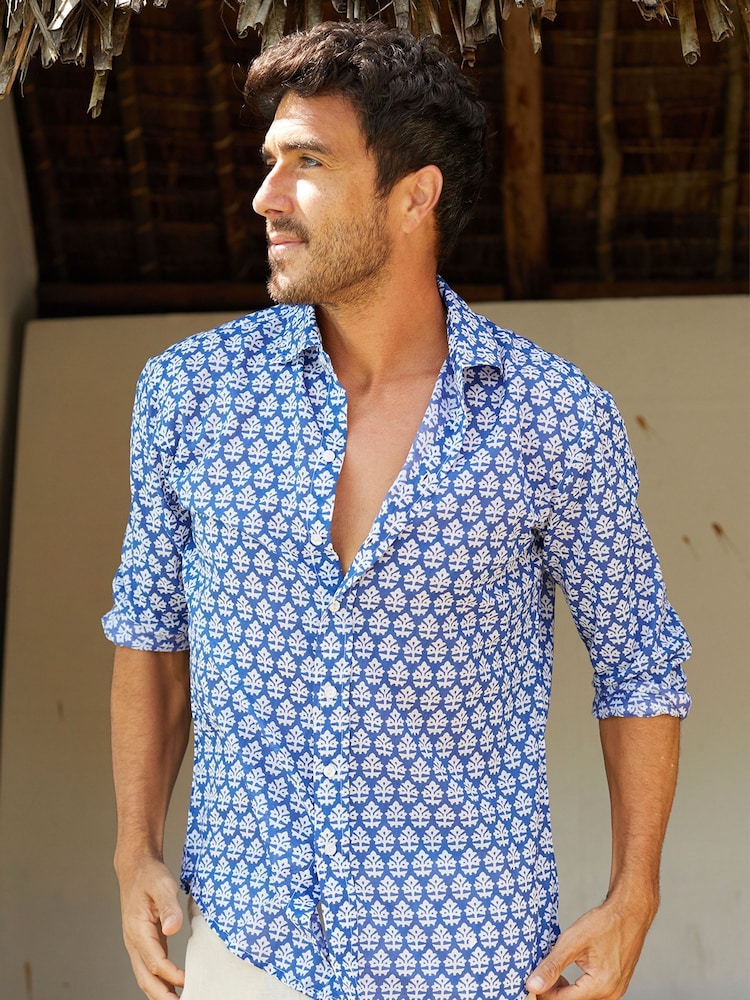Aspiga Blue Mens100% Cotton Shirt - Image 1 of 4