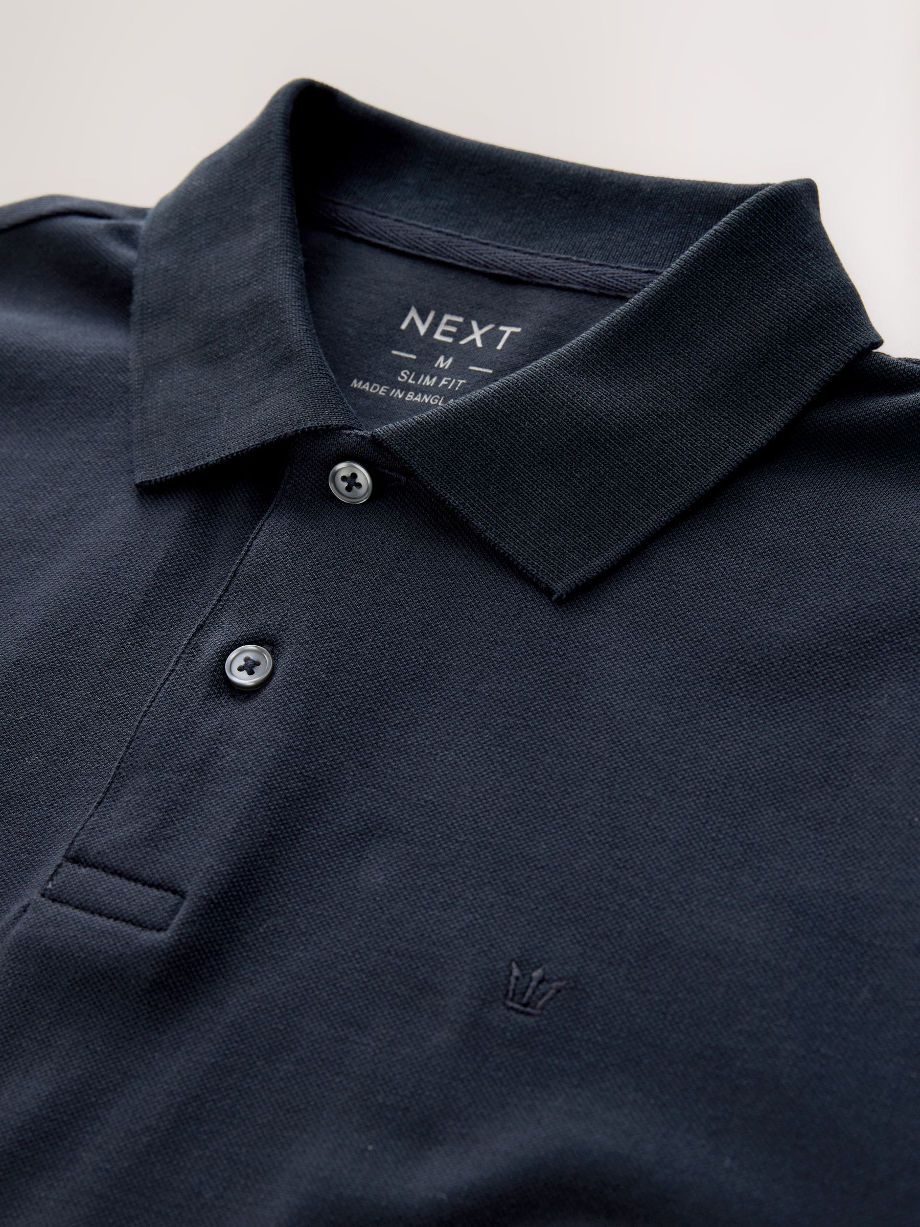 YAECA PARK｜24SS Long Sleeve Polo（Navy・L） Buy Navy Blue Regular Fit Long Sleeve Pique Polo Shirt from Next