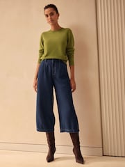 Green 100% Cashmere Crew Neck Jumper - Image 2 of 8