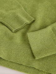 Green 100% Cashmere Crew Neck Jumper - Image 6 of 8