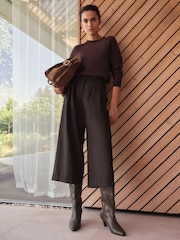 Chocolate Brown 100% Cashmere Crew Neck Jumper - Image 2 of 8