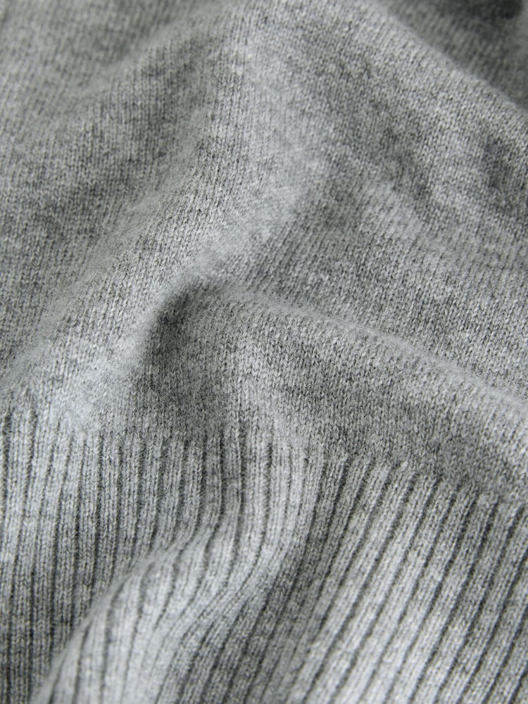 Grey Wool Cashmere Blend Co-Ord Knitted Zip Up Hoodie - Image 2 of 3