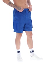 Sergio Tacchini Blue Santino Shorts With Pockets - Image 4 of 4
