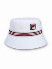 Blanco - Fila Jojo Fbox And Heritage Stipe Bucket 100% Cotton Hat - Imagen 1 de 4
