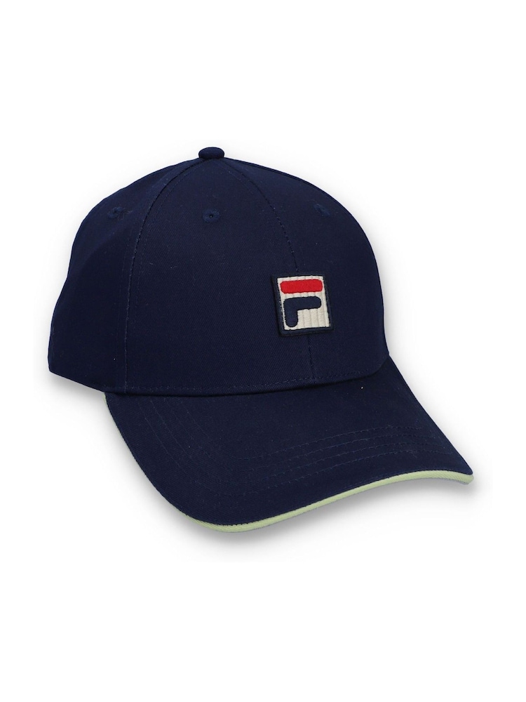 Fila Blue Tantam Classic 6 Panel Sandwich Fasten 100% Cotton Cap - Image 2 of 4 Fila Blue Tantam Classic 6 Panel Sandwich Fasten 100% Cotton Cap - Image 2 of 4