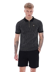 Fila Patton Jacquard Stripe 100% Cotton Polo Shirt - Image 3 of 5