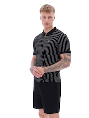 Fila Patton Jacquard Stripe 100% Cotton Polo Shirt - Image 4 of 5