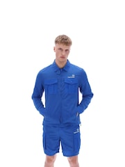 Sergio Tacchini Blue Regular Fit Luciano Shacket - Image 1 of 4