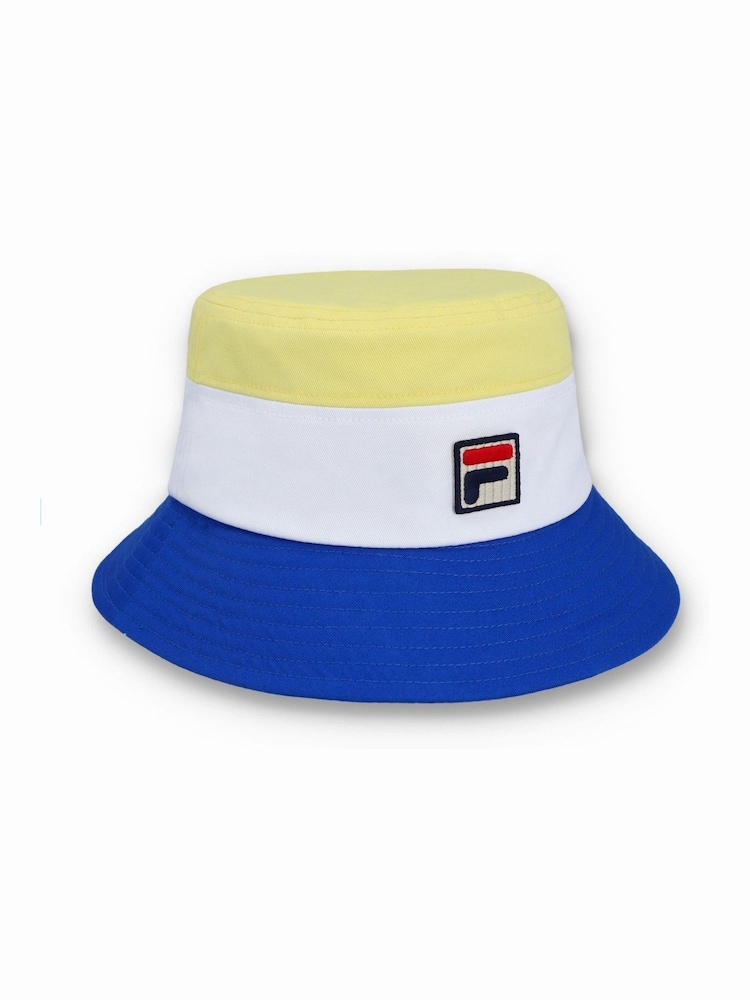 Желтый - Fila Marco Tri Colour Bucket 100% Cotton Hat With Heritage Logo - Image 1 of 3