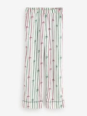 Laura Ashley Green Button Through Christmas Bow Pyjamas - Image 7 of 7