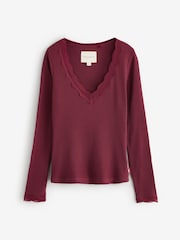 Laura Ashley Ecru Long Sleeve Jersey Woven Christmas Pyjamas - Image 9 of 15