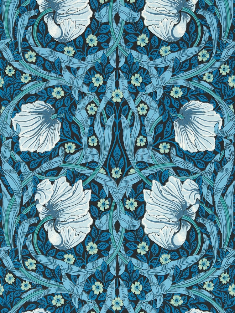 Morris & Co Midnight or Opal Pimpernel Bedford Park A4 Wallpaper Sample - Image 1 of 1