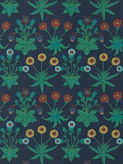 Morris & Co Midnight Daisy Bedford Park A4 Wallpaper Sample - Image 1 of 1