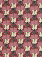 Morris & Co Amaranth Blush Tulip & Bird Bedford Park A4 Wallpaper Sample - Image 1 of 1