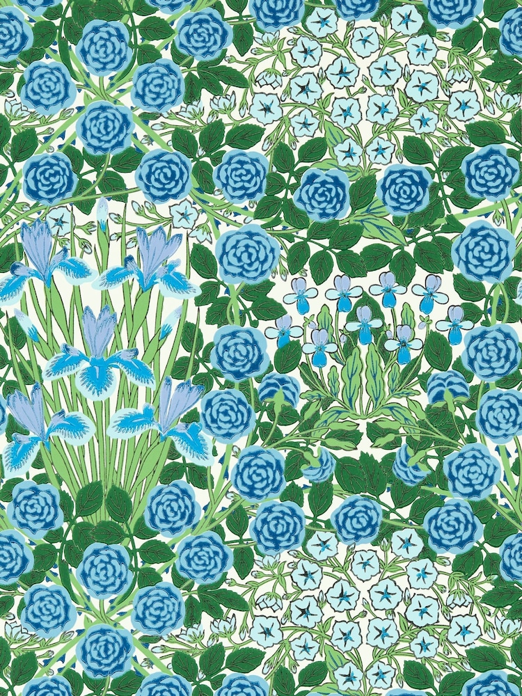 Morris & Co Peacock or Opal Campanula Bedford Park A4 Wallpaper Sample - Image 1 of 1