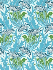 Morris & Co Garden Green or Lagoon Laceflower Bedford Park A4 Wallpaper Sample - Image 1 of 1