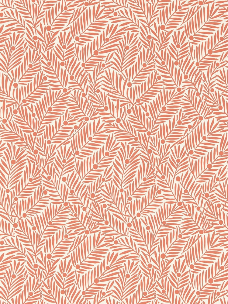 Morris & Co Watermelon Yew & Aril Bedford Park A4 Wallpaper Sample - Image 1 of 1
