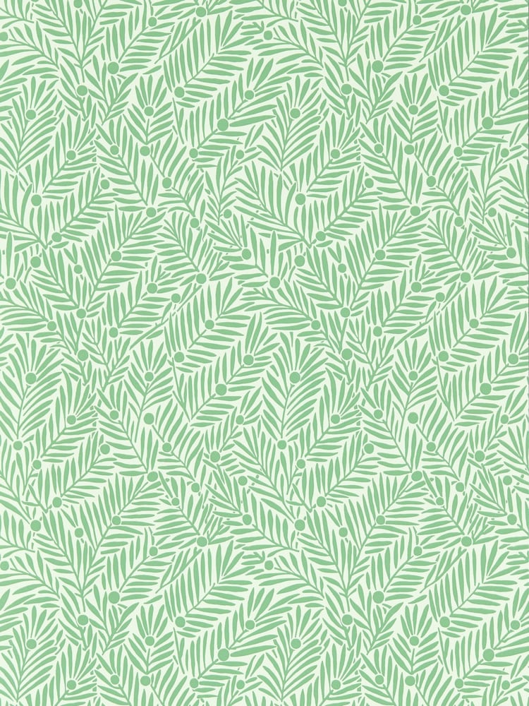 Morris & Co Spearmint Yew & Aril Bedford Park A4 Wallpaper Sample - Image 1 of 1