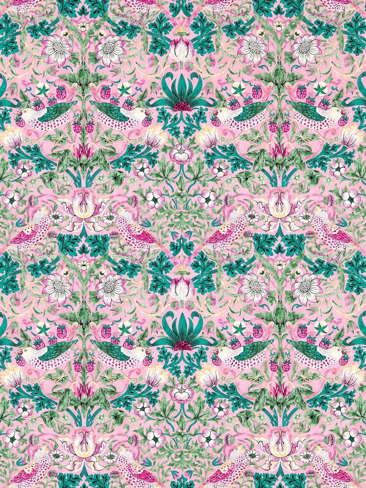 Morris & Co Miami Strip Strawberry Thief Bedford Park A4 Wallpaper Sample - Image 1 of 1